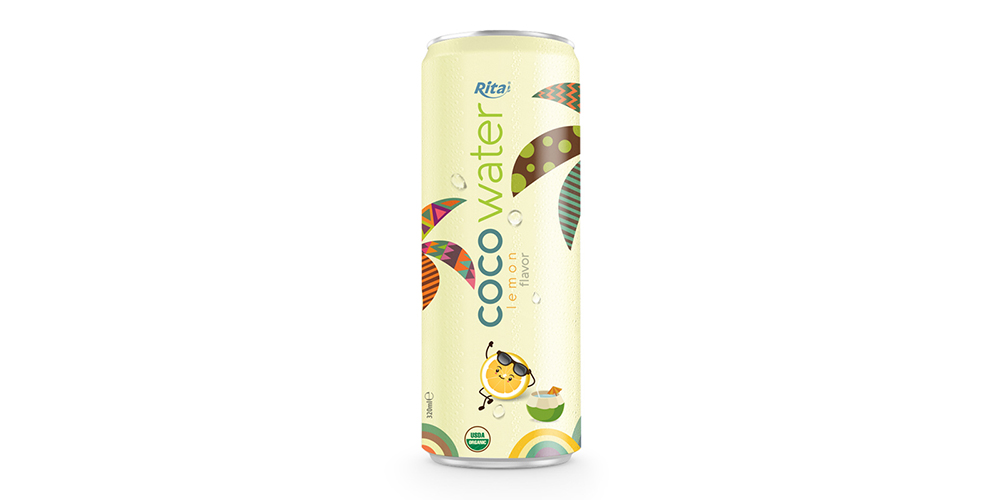 Supplier Coconut Water With Lemon Flavor 320ml Can Rita Brand